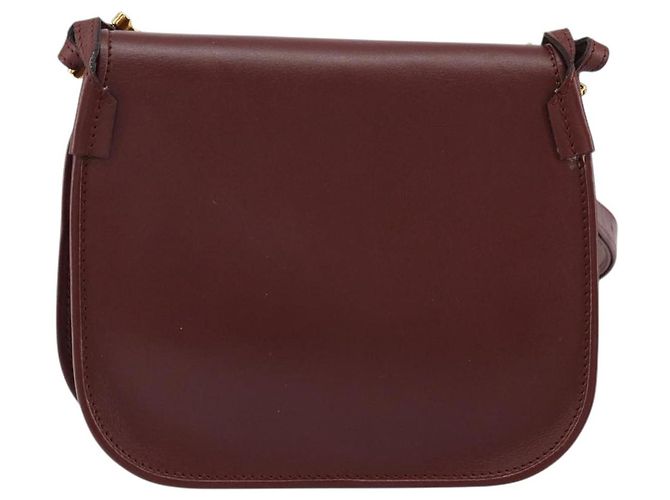 Cartier Borsa a spalla Must Line in pelle Bordeaux oro Auth BA7526 D'oro Bordò - vista 2