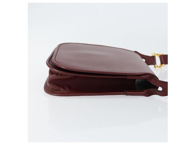 Cartier Borsa a spalla Must Line in pelle Bordeaux oro Auth BA7526 D'oro Bordò - vista 3