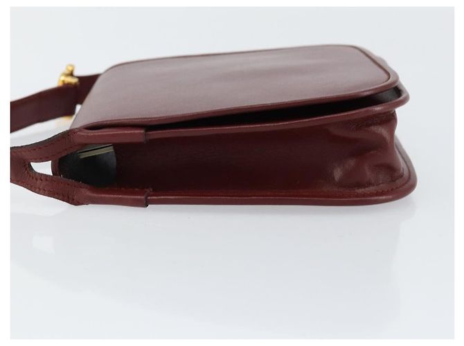 Cartier Borsa a spalla Must Line in pelle Bordeaux oro Auth BA7526 D'oro Bordò - vista 4