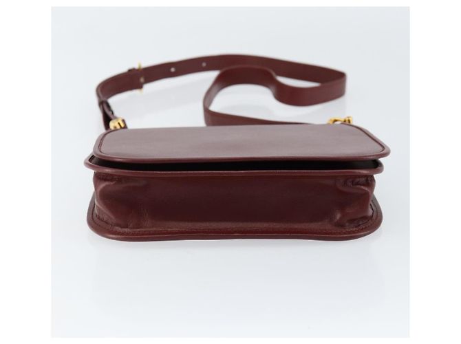 Cartier Borsa a spalla Must Line in pelle Bordeaux oro Auth BA7526 D'oro Bordò - vista 5