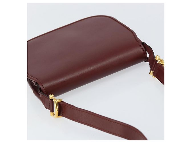 Cartier Borsa a spalla Must Line in pelle Bordeaux oro Auth BA7526 D'oro Bordò - vista 6