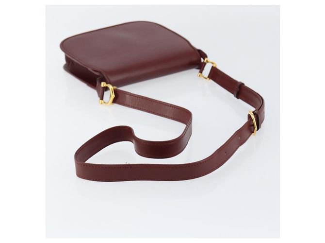 Cartier Borsa a spalla Must Line in pelle Bordeaux oro Auth BA7526 D'oro Bordò - vista 7