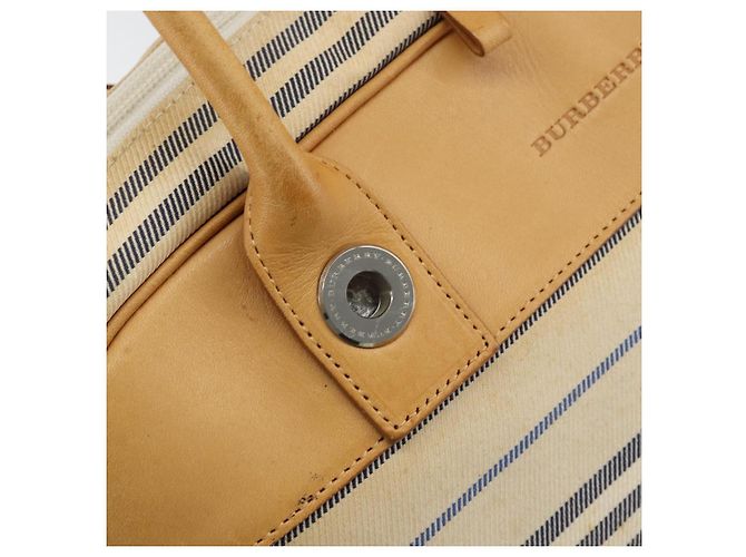 Borsa a mano BURBERRY in tela e pelle bianca e argento Auth bs30764 Bianco - vista 10