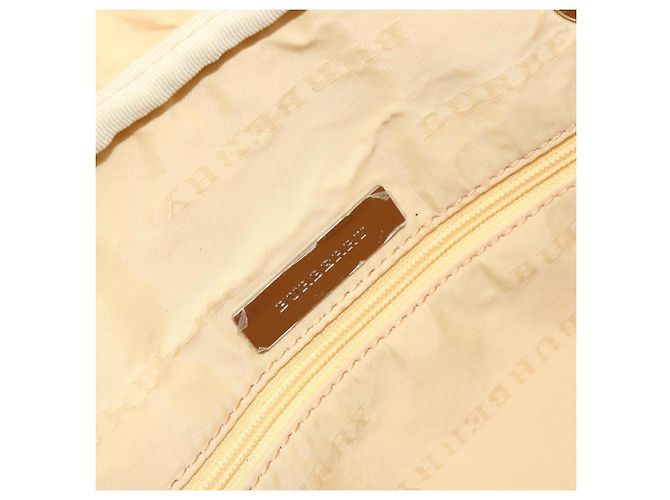 Borsa a mano BURBERRY in tela e pelle bianca e argento Auth bs30764 Bianco - vista 11