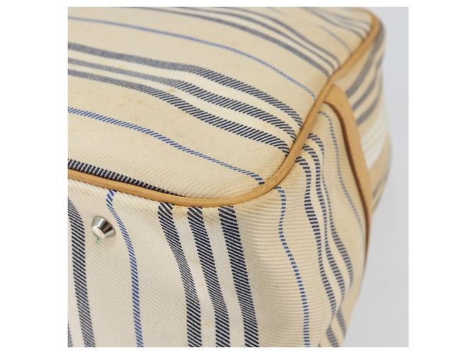 Borsa a mano BURBERRY in tela e pelle bianca e argento Auth bs30764 Bianco - vista 15