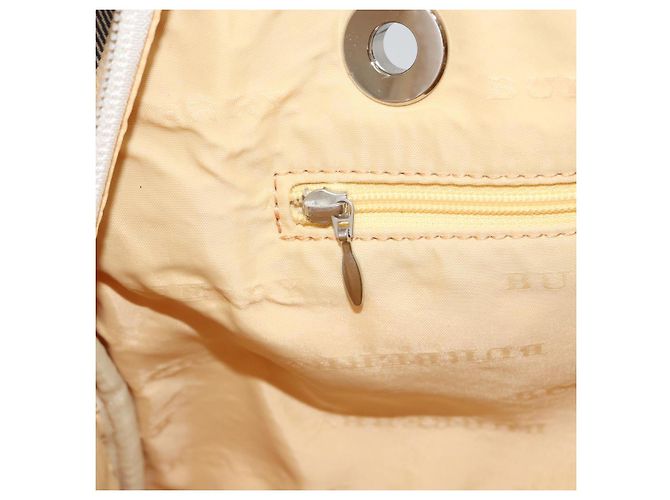 Borsa a mano BURBERRY in tela e pelle bianca e argento Auth bs30764 Bianco - vista 21