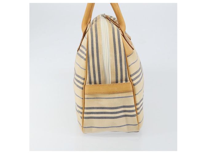 Borsa a mano BURBERRY in tela e pelle bianca e argento Auth bs30764 Bianco - vista 3