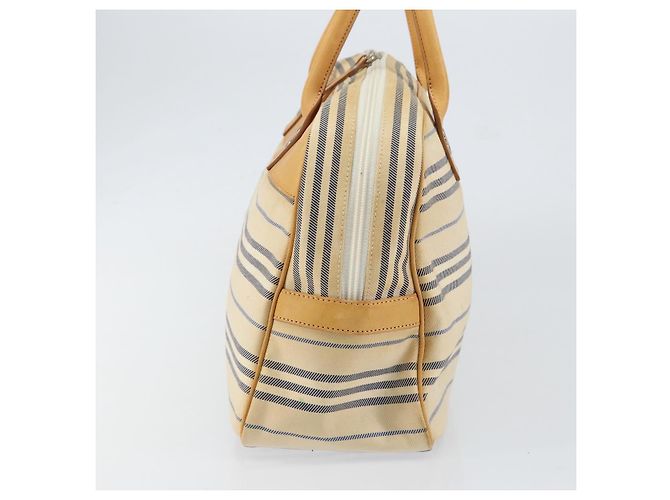 Borsa a mano BURBERRY in tela e pelle bianca e argento Auth bs30764 Bianco - vista 4
