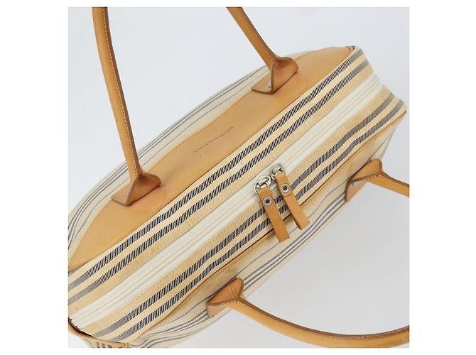 Borsa a mano BURBERRY in tela e pelle bianca e argento Auth bs30764 Bianco - vista 6