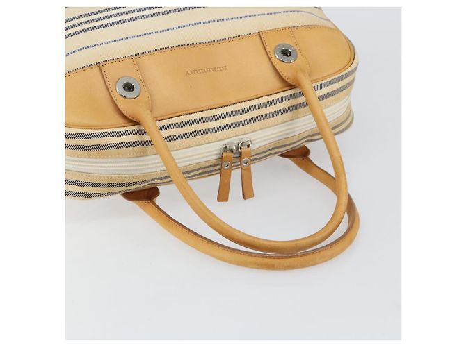 Borsa a mano BURBERRY in tela e pelle bianca e argento Auth bs30764 Bianco - vista 7