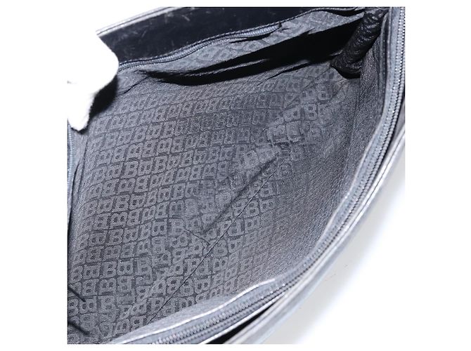BALLY Borsa a mano in pelle nera argento Auth 152095 Nero - vista 11