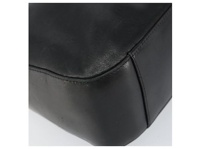 BALLY Borsa a mano in pelle nera argento Auth 152095 Nero - vista 14