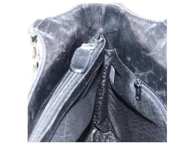 BALLY Borsa a mano in pelle nera argento Auth 152095 Nero - vista 18