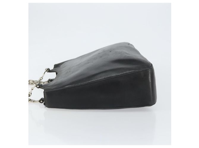 BALLY Borsa a mano in pelle nera argento Auth 152095 Nero - vista 4