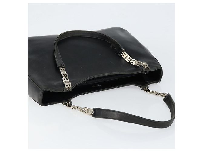 BALLY Borsa a mano in pelle nera argento Auth 152095 Nero - vista 6