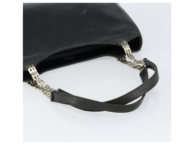 BALLY Borsa a mano in pelle nera argento Auth 152095 Nero - vista 7