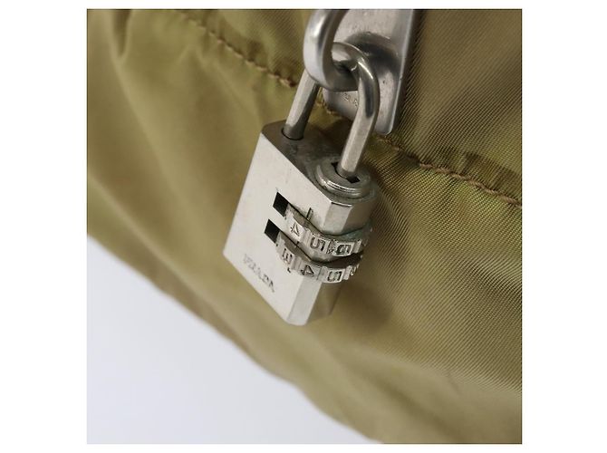 Borsa Boston PRADA in nylon beige argento autentica bs30240 - vista 10