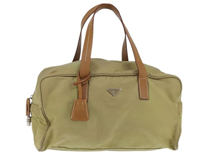 Borsa Boston PRADA in nylon beige argento autentica bs30240 - vista 13