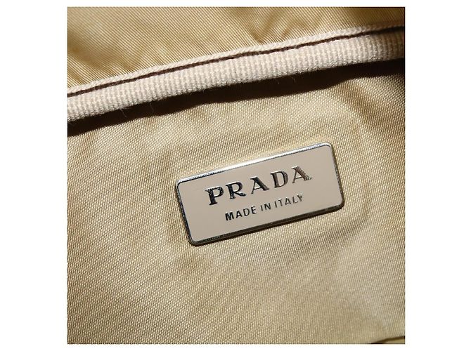 Borsa Boston PRADA in nylon beige argento autentica bs30240 - vista 18