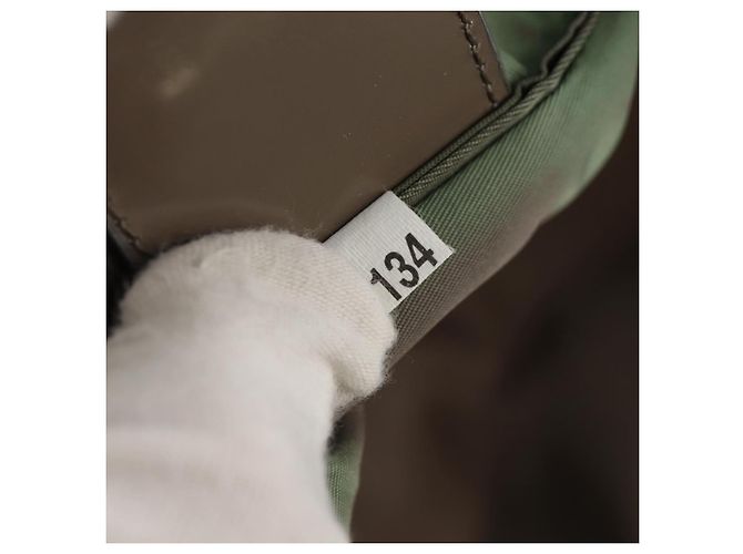PRADA Tote Bag aus Nylon Khaki Silber authentisch 148428 - Ansicht 11