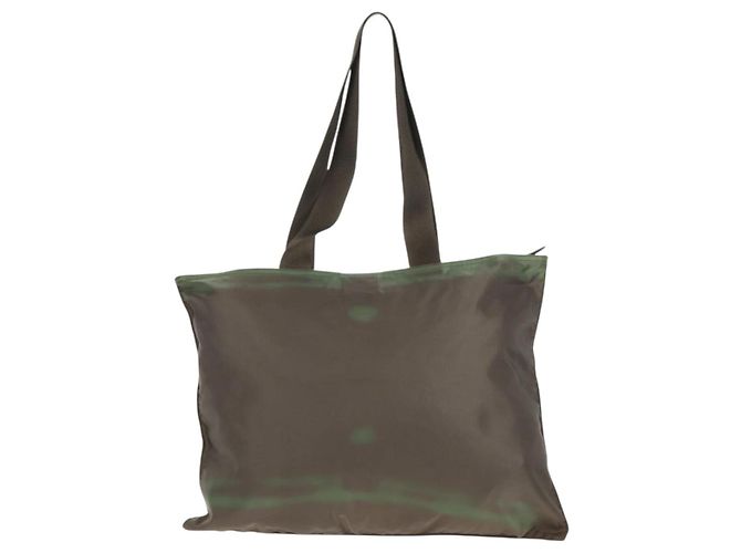 PRADA Tote Bag aus Nylon Khaki Silber authentisch 148428 - Ansicht 2