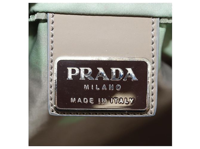 PRADA Tote Bag aus Nylon Khaki Silber authentisch 148428 - Ansicht 22