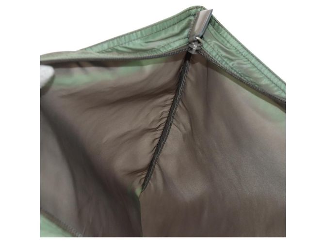 PRADA Tote Bag aus Nylon Khaki Silber authentisch 148428 - Ansicht 24