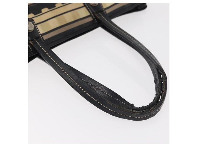 CHANEL Borsa Tote Central Station PVC Tela Nera Argento CC Auth 152594 Nero - vista 7