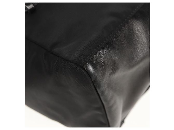 PRADA Backpack Nylon Leather Black Silver Auth 150778 Silvery - view 18