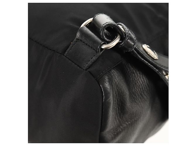 PRADA Backpack Nylon Leather Black Silver Auth 150778 Silvery - view 20