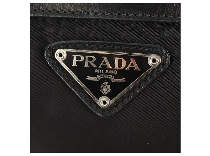 PRADA Backpack Nylon Leather Black Silver Auth 150778 Silvery - view 21
