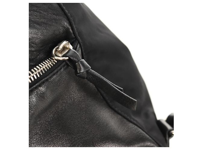 PRADA Backpack Nylon Leather Black Silver Auth 150778 Silvery - view 22