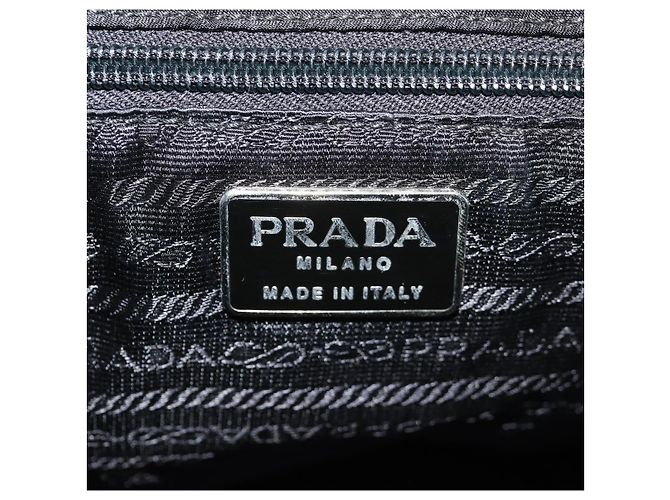 PRADA Backpack Nylon Leather Black Silver Auth 150778 Silvery - view 25