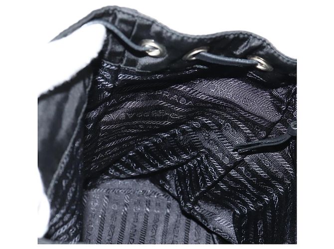 PRADA Backpack Nylon Leather Black Silver Auth 150778 Silvery - view 26