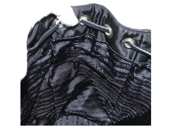 PRADA Backpack Nylon Leather Black Silver Auth 150778 Silvery - view 27