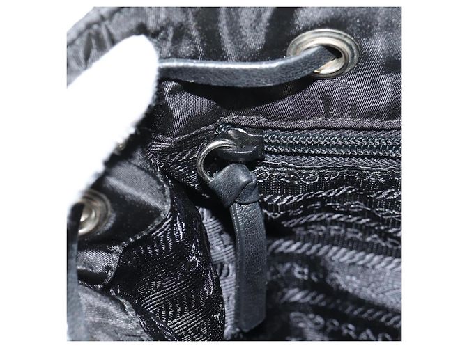 PRADA Backpack Nylon Leather Black Silver Auth 150778 Silvery - view 28