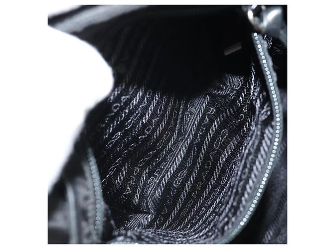 PRADA Backpack Nylon Leather Black Silver Auth 150778 Silvery - view 29