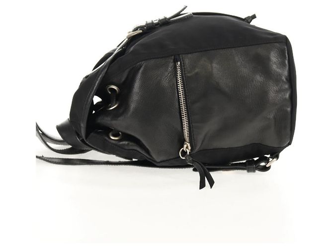PRADA Backpack Nylon Leather Black Silver Auth 150778 Silvery - view 3