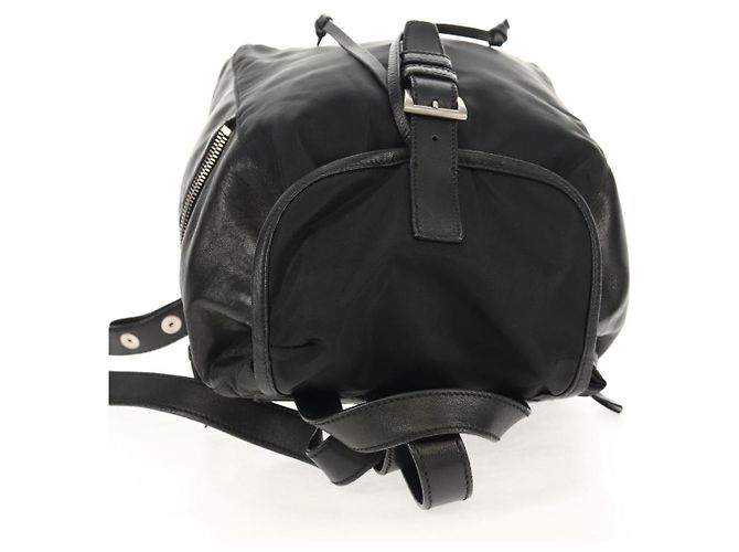 PRADA Backpack Nylon Leather Black Silver Auth 150778 Silvery - view 6
