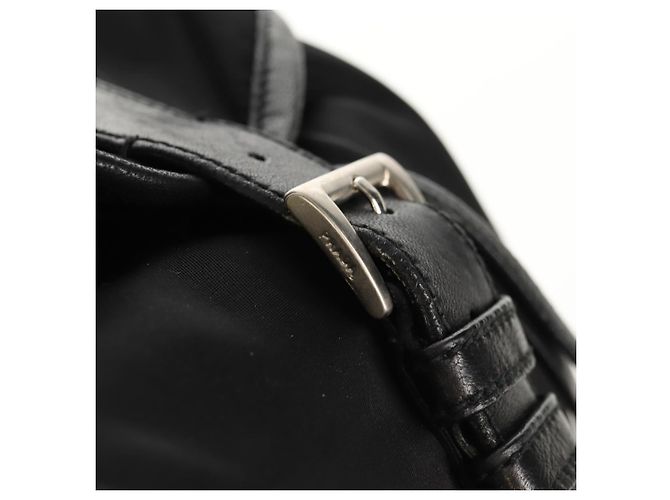 PRADA Backpack Nylon Leather Black Silver Auth 150778 Silvery - view 9