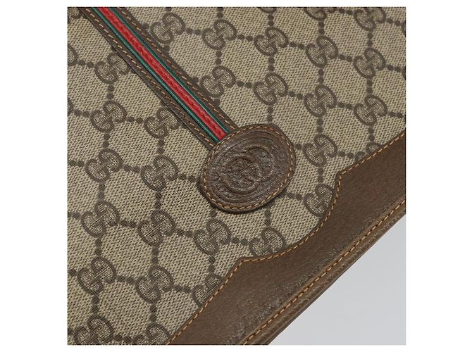 Bolsa de Ombro Gucci GG Supreme Web Sherry Line PVC Bege 001 066 0551 Auth 149475 - vista 17