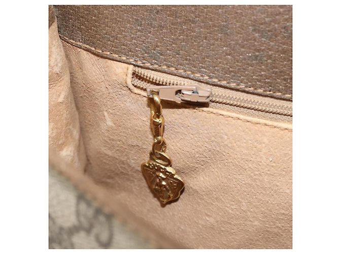 Bolsa de Ombro Gucci GG Supreme Web Sherry Line PVC Bege 001 066 0551 Auth 149475 - vista 22