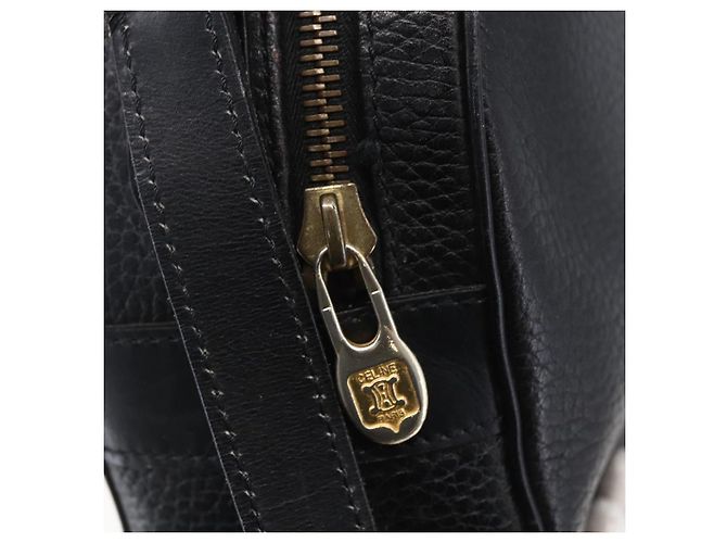 Céline Borsa a Spalla CELINE in Pelle Nera Oro Auth 152953 Nero D'oro - vista 10