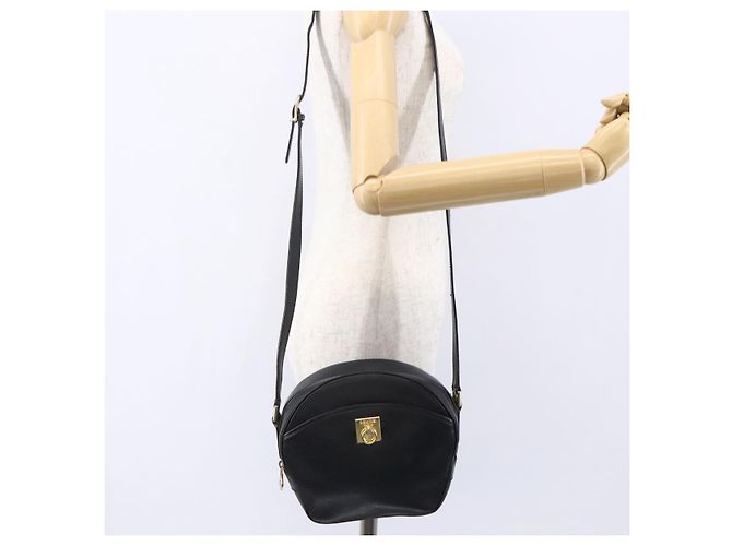 Céline Borsa a Spalla CELINE in Pelle Nera Oro Auth 152953 Nero D'oro - vista 23