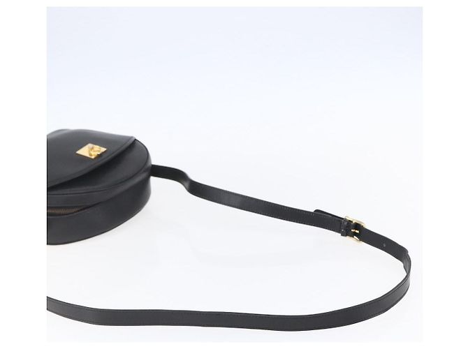 Céline Borsa a Spalla CELINE in Pelle Nera Oro Auth 152953 Nero D'oro - vista 7