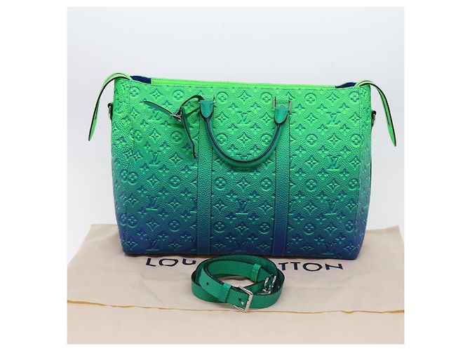 LOUIS VUITTON Borsa Tote Keepall Monogram Illusion Verde Neon M59688 Auth ai669SM - vista 12