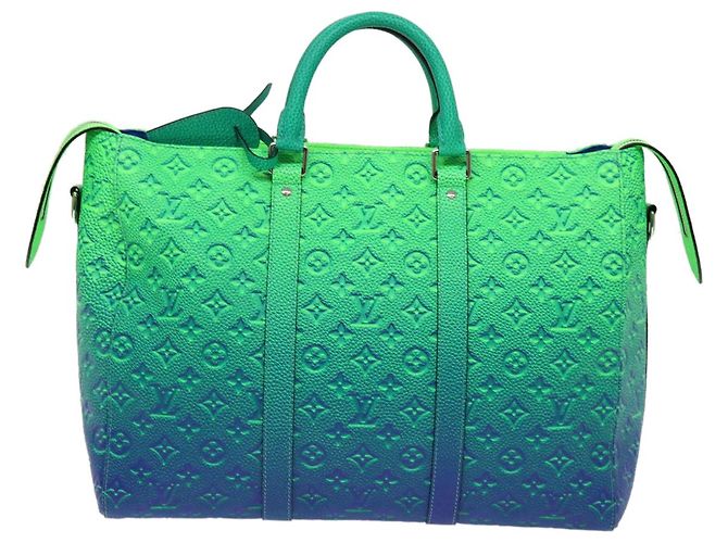 LOUIS VUITTON Borsa Tote Keepall Monogram Illusion Verde Neon M59688 Auth ai669SM - vista 13