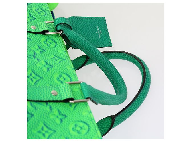 LOUIS VUITTON Borsa Tote Keepall Monogram Illusion Verde Neon M59688 Auth ai669SM - vista 14