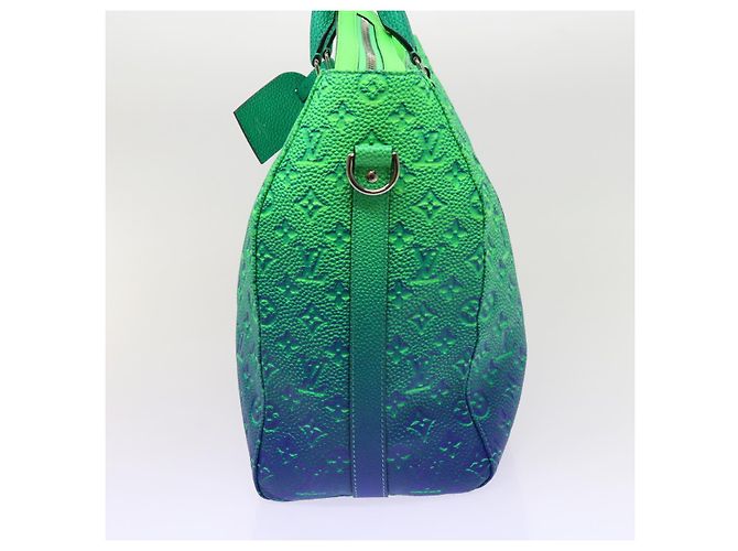 LOUIS VUITTON Borsa Tote Keepall Monogram Illusion Verde Neon M59688 Auth ai669SM - vista 3