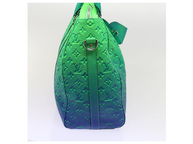 LOUIS VUITTON Borsa Tote Keepall Monogram Illusion Verde Neon M59688 Auth ai669SM - vista 4
